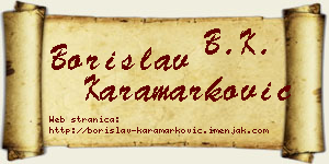Borislav Karamarković vizit kartica